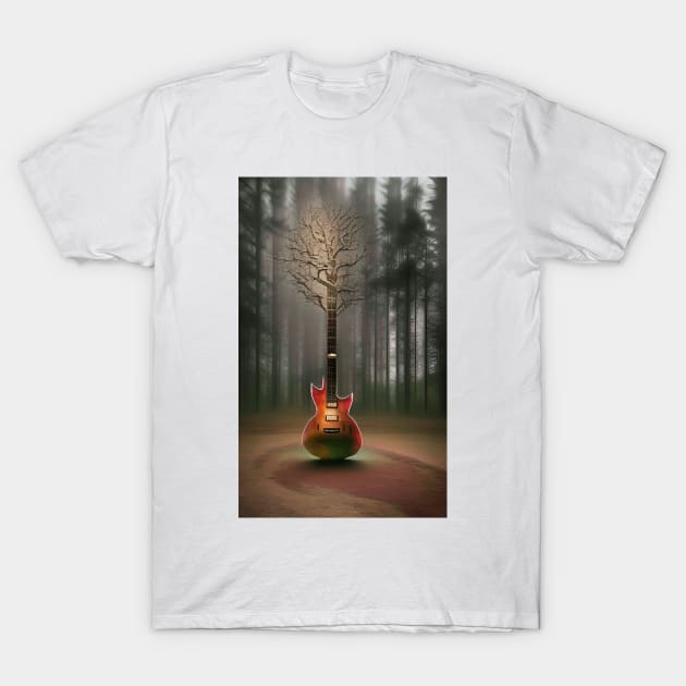 Acoustic Guitar Tree Of Life Guitar Player Nature Guitarist T-Shirt by ShopSunday